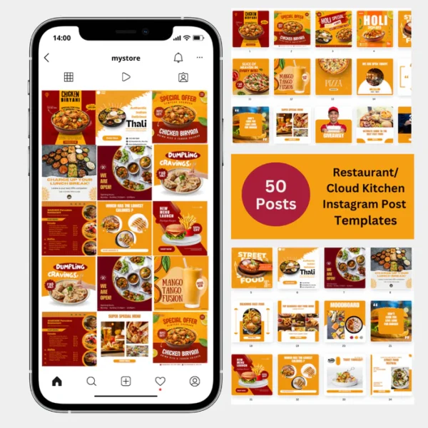 50 Restaurant Social Media Template